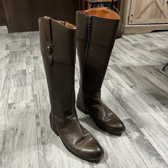 Frye Jayden Riding Boot Leather 8.5 B Button Biker - Picture 2 of 12